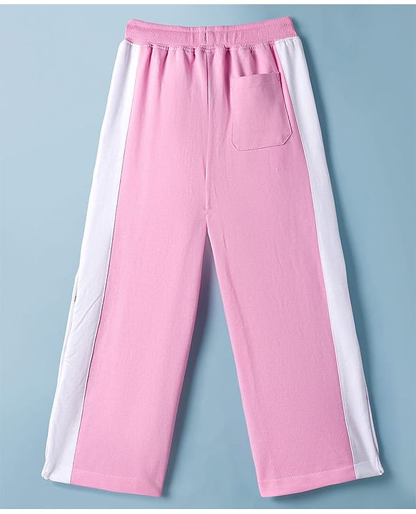 Pine Kids Knit Full Length Track Pant with Tape Detailing & Pockets - Pink