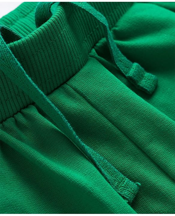 Pine Kids Knit Full Length Lounge Pant With Text Print - Green