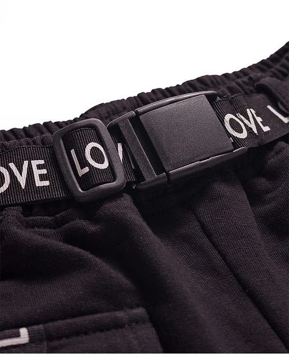 Pine Kids Knit Full Length Lounge Pant With Text Print - Black