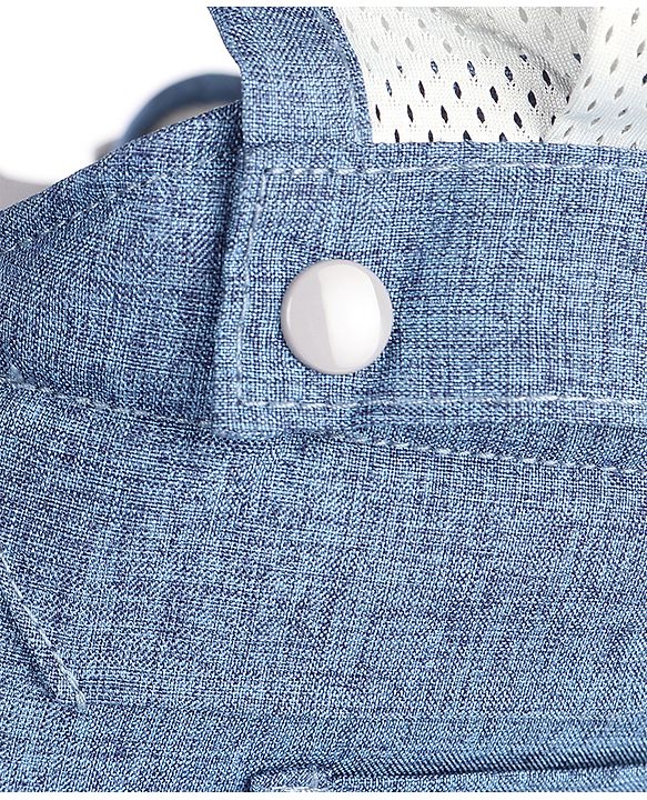 Babyhug Harmony 9-in-1 Ergonomic Baby Carrier with Hip Seat - Denim| Breathable Mesh Fabric| Detachable Hood| Soft Padded Straps| Storage Pocket| 9 carrying positions for babies up to 15 kg| 3 months+