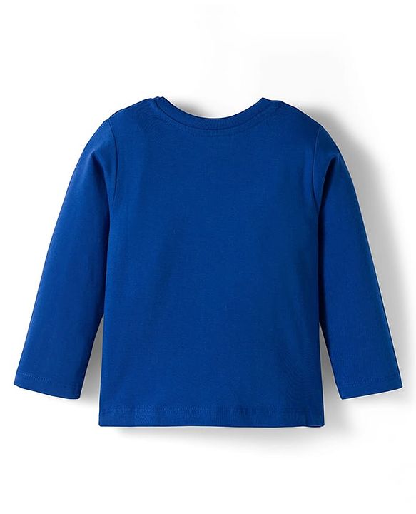 Babyhug Cotton Knit Full Sleeves Night Suit With Animal Print - Royal Blue