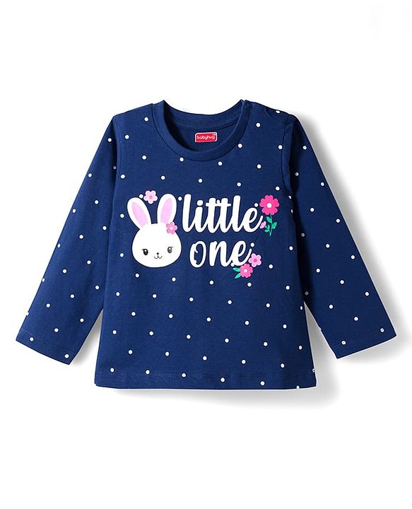 Babyhug Cotton Knit Full Sleeves Night Suit With Animal Print - Navy Blue