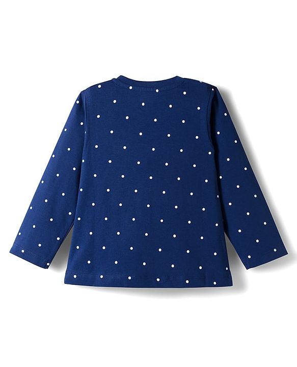 Babyhug Cotton Knit Full Sleeves Night Suit With Animal Print - Navy Blue