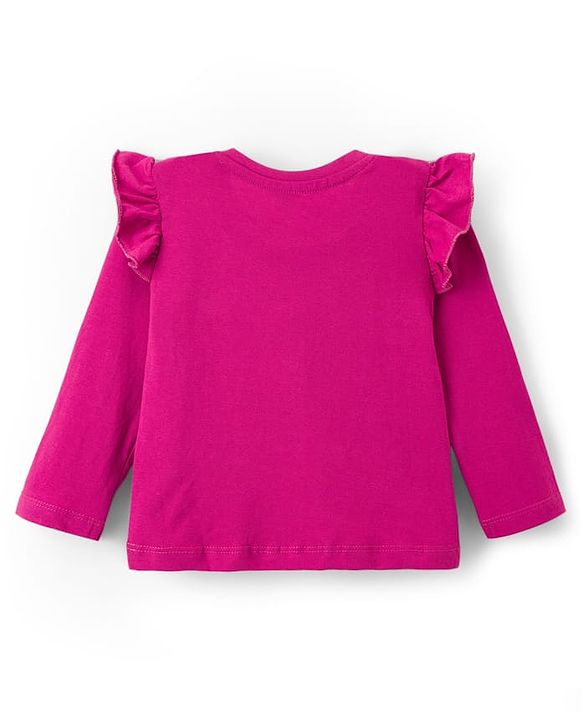 Babyhug Cotton Knit Full Sleeves Night Suit With Floral Print - Pink
