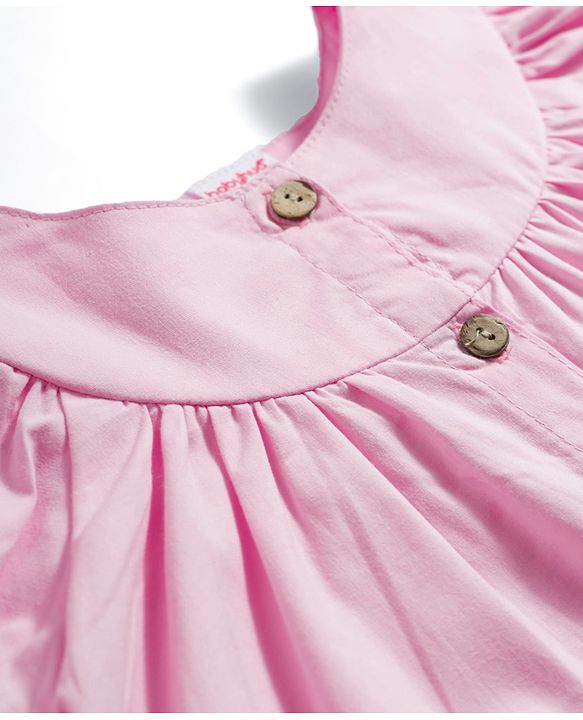 Babyhug Cotton Knit Half Sleeves Frock With Floral Print & Legging - Pink