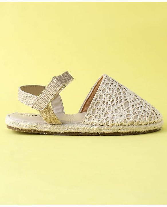 Pine Kids Velcro Closure Solid Mojaris - Beige