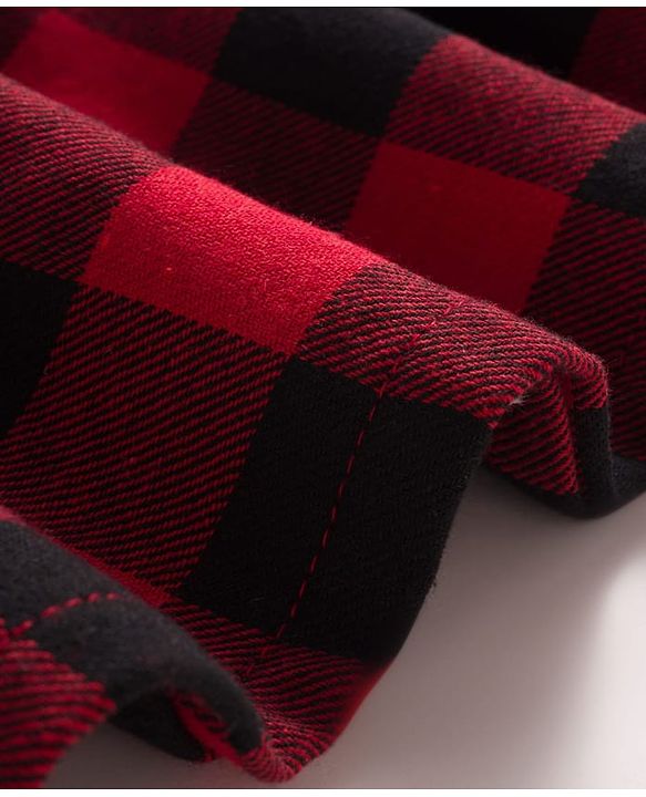 Babyhug Cotton Knit Full Sleeves Checks Printed Frock With Inner Tee & Leggings - Maroon & White