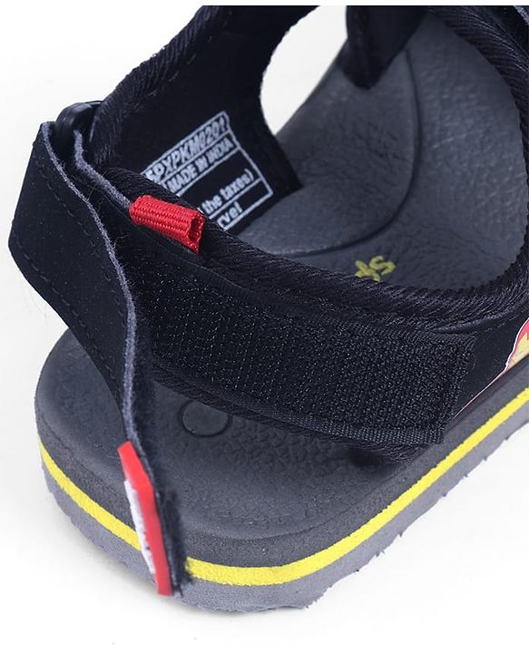 Pine Kids Marvel Sandals With Velcro Closure With Avenger Applique - Black