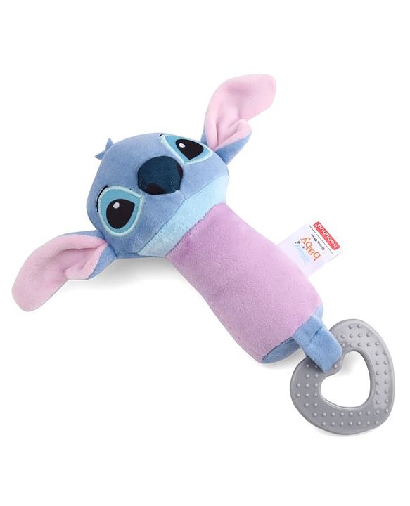 Babyhug Disney Stitch Soft Rattle Toy with Squeeze Sound & Teether| Plush Easy-Grip Sensory Toy for Babies| Supports Teething, Fine Motor Skills & Early Development| BIS Certified