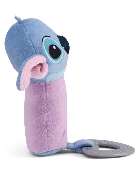 Babyhug Disney Stitch Soft Rattle Toy with Squeeze Sound & Teether| Plush Easy-Grip Sensory Toy for Babies| Supports Teething, Fine Motor Skills & Early Development| BIS Certified