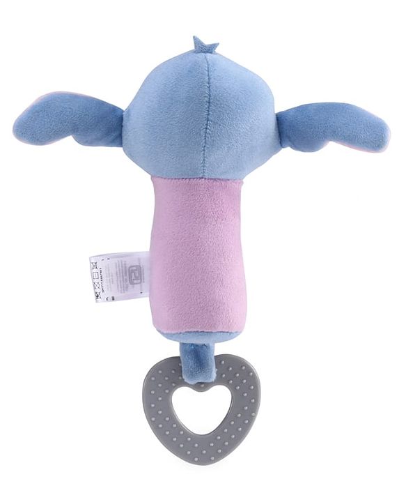 Babyhug Disney Stitch Soft Rattle Toy with Squeeze Sound & Teether| Plush Easy-Grip Sensory Toy for Babies| Supports Teething, Fine Motor Skills & Early Development| BIS Certified