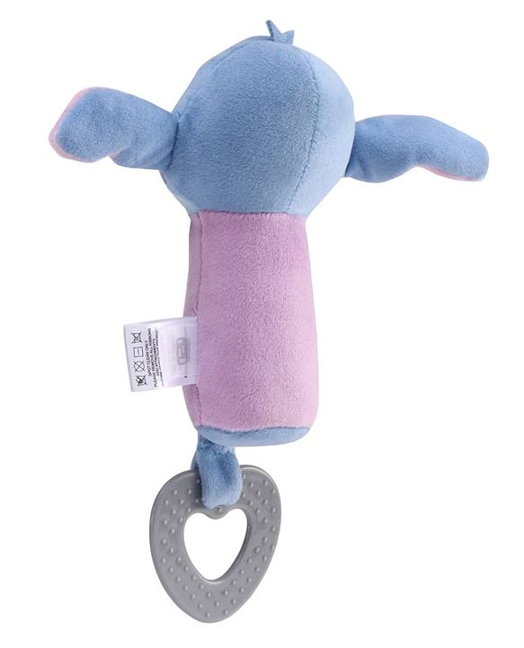 Babyhug Disney Stitch Soft Rattle Toy with Squeeze Sound & Teether| Plush Easy-Grip Sensory Toy for Babies| Supports Teething, Fine Motor Skills & Early Development| BIS Certified