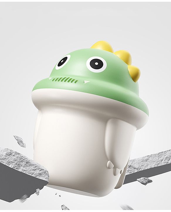 Babyhug Baby Bath Rinse Cup with Soft Water Flow - Green| Shampoo Washing Mug for Kids| Cute Animal Design| Ergonomic Handle