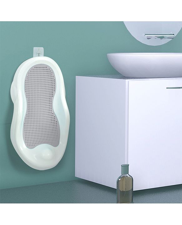 Babyhug Baby Bather with Soft Mesh Seat - Grey| Ergonomic Bath Support for Infants| Non-Slip Stable Design for Safe & Comfortable Bathing| Lightweight & Easy to Clean| New Born Gifting Option