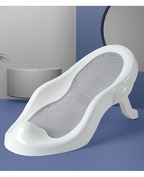 Babyhug Baby Bather with Soft Mesh Seat - Grey| Ergonomic Bath Support for Infants| Non-Slip Stable Design for Safe & Comfortable Bathing| Lightweight & Easy to Clean| New Born Gifting Option