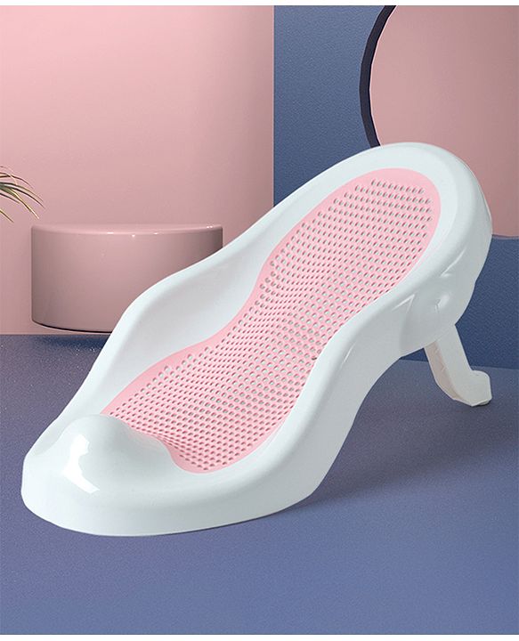 Babyhug Baby Bather with Soft Mesh Seat - Grey| Ergonomic Bath Support for Infants| Non-Slip Stable Design for Safe & Comfortable Bathing| Lightweight & Easy to Clean| New Born Gifting Option