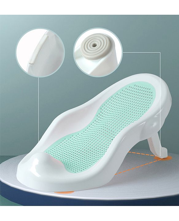 Babyhug Baby Bather with Soft Mesh Seat - Grey| Ergonomic Bath Support for Infants| Non-Slip Stable Design for Safe & Comfortable Bathing| Lightweight & Easy to Clean| New Born Gifting Option