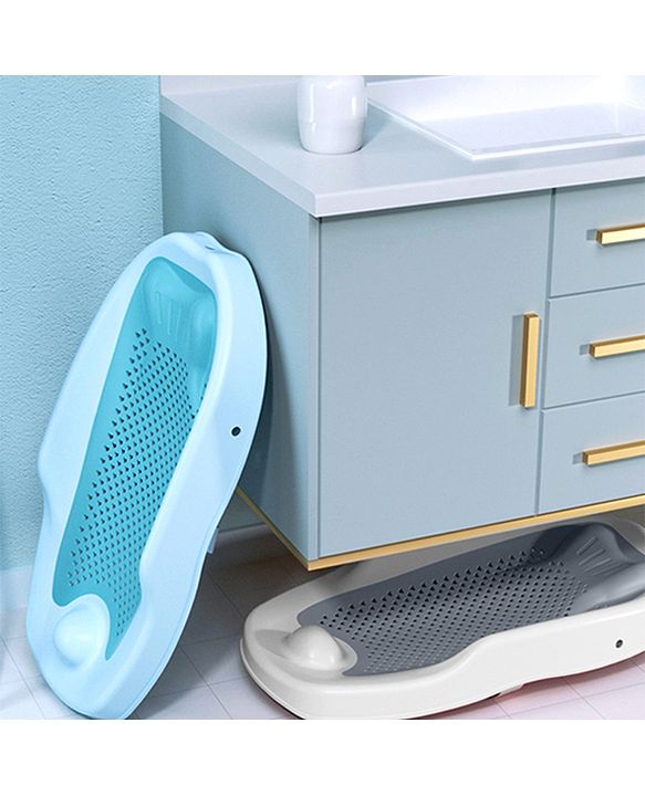 Babyhug Baby Bather with Soft Mesh Seat - Blue| Ergonomic Bath Support for Infants| Non-Slip Stable Design for Safe & Comfortable Bathing| Lightweight & Easy to Clean| New Born Gifting Option