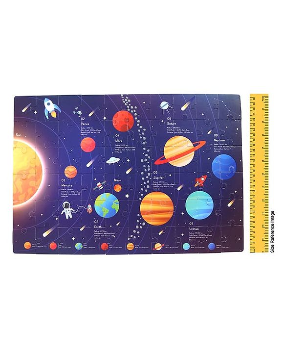 Babyhug Ultimate Solar System Floor Puzzle - 60 Pcs| Interactive Fact-Learning Jigsaw Puzzle| Booklet with 25 Fun Facts About Planets| Boost Critical Thinking and Spatial Awareness| BIS Certified
