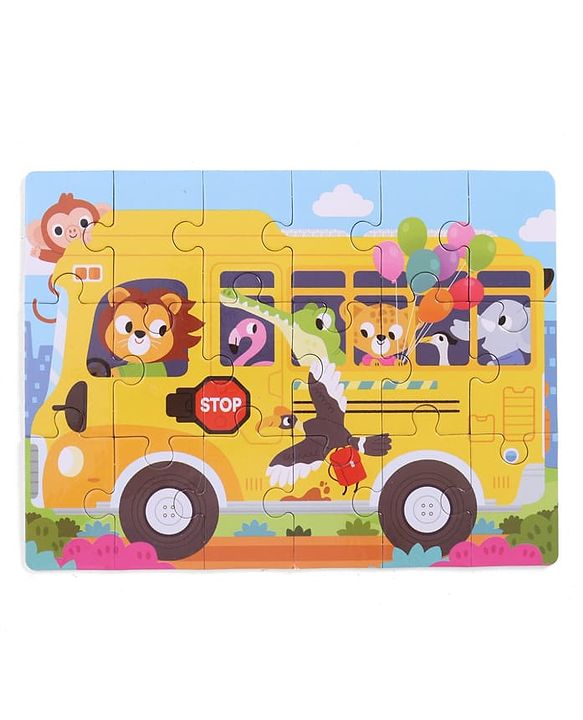 Babyhug 4 in 1 Animal Transportation Jigsaw Puzzle Set - 90 pcs| 4 Difficulty Levels| Beautifully Illustrated| Improves Hand -Eye Coordination & Problem Solving| BIS Certified| Gifting Idea for 3+ yrs