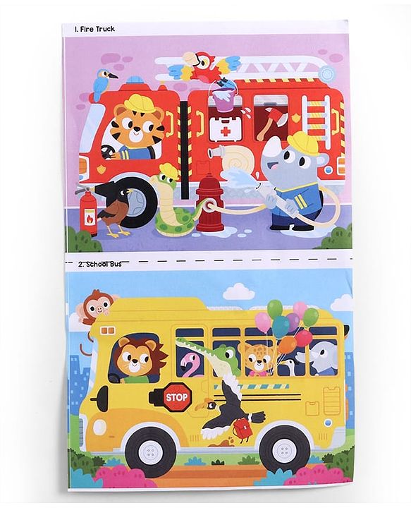 Babyhug 4 in 1 Animal Transportation Jigsaw Puzzle Set - 90 pcs| 4 Difficulty Levels| Beautifully Illustrated| Improves Hand -Eye Coordination & Problem Solving| BIS Certified| Gifting Idea for 3+ yrs
