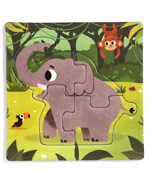 Babyhug 4 in 1 Animal Transportation Jigsaw Puzzle Set - 90 pcs| 4 Difficulty Levels| Beautifully Illustrated| Improves Hand -Eye Coordination & Problem Solving| BIS Certified| Gifting Idea for 3+ yrs