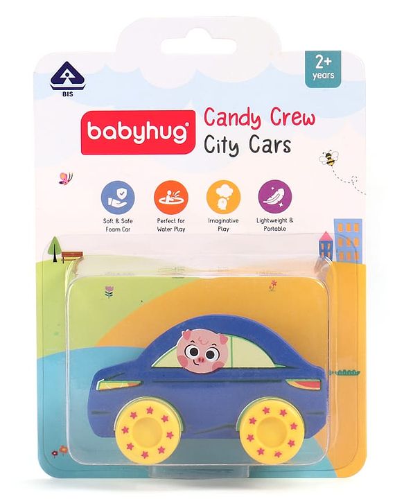 Babyhug Candy Crew City Cars - Blue| Perfect for Water Play and Floating| Turns Bath Time into an Imaginative Floating Adventure | BIS Certified | Design May Vary