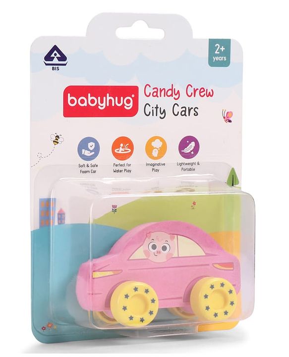 Babyhug Candy Crew City Cars - Blue| Perfect for Water Play and Floating| Turns Bath Time into an Imaginative Floating Adventure | BIS Certified | Design May Vary