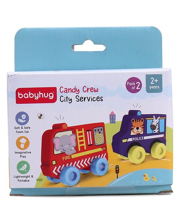 Babyhug Candy Crew City Cars - Blue| Perfect for Water Play and Floating| Turns Bath Time into an Imaginative Floating Adventure | BIS Certified | Design May Vary