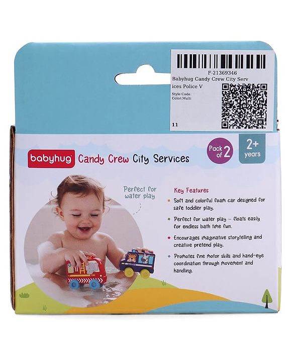 Babyhug Candy Crew City Cars - Blue| Perfect for Water Play and Floating| Turns Bath Time into an Imaginative Floating Adventure | BIS Certified | Design May Vary