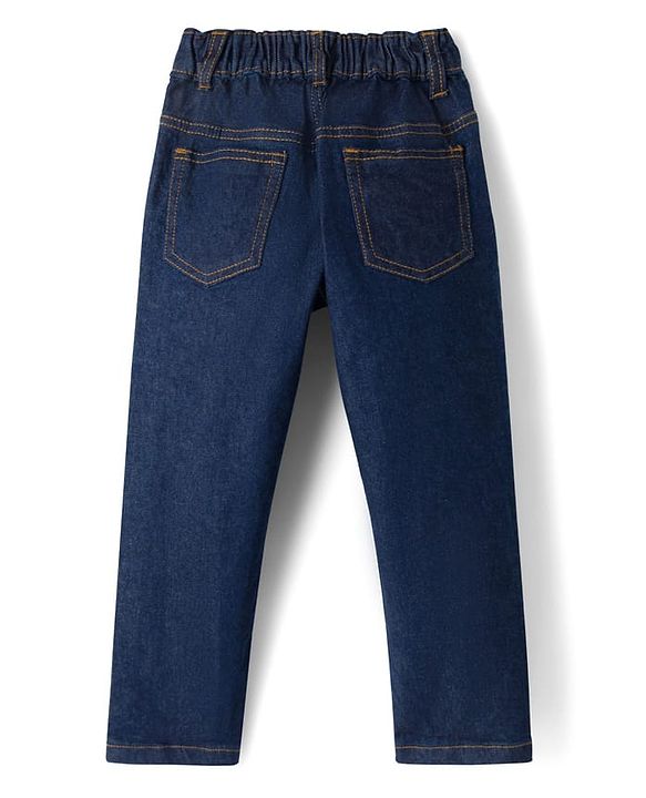 Pine Kids Denim Woven Full Length Washed Jeans - Navy Blue