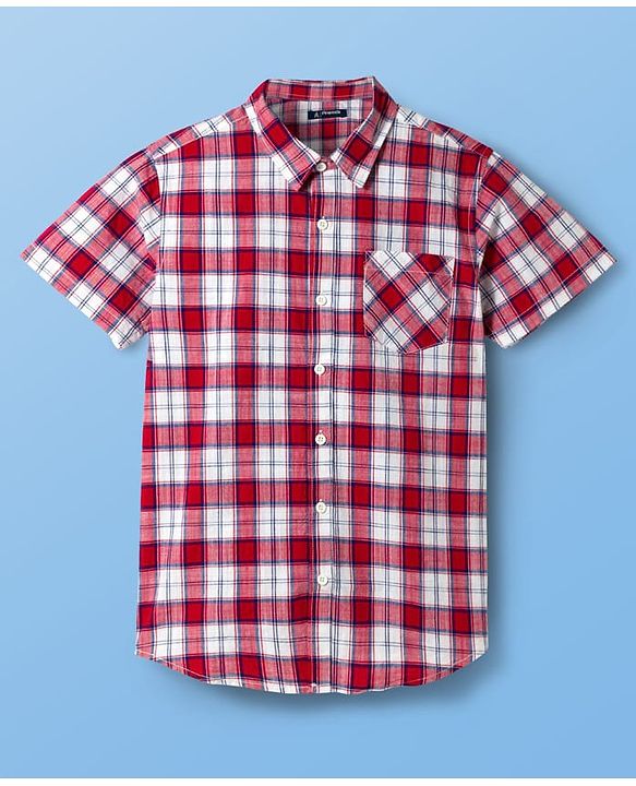 Pine Kids Cotton Woven Half Sleeve Checked Shirt & Inner Tee with Racing Graphic - Multicolor
