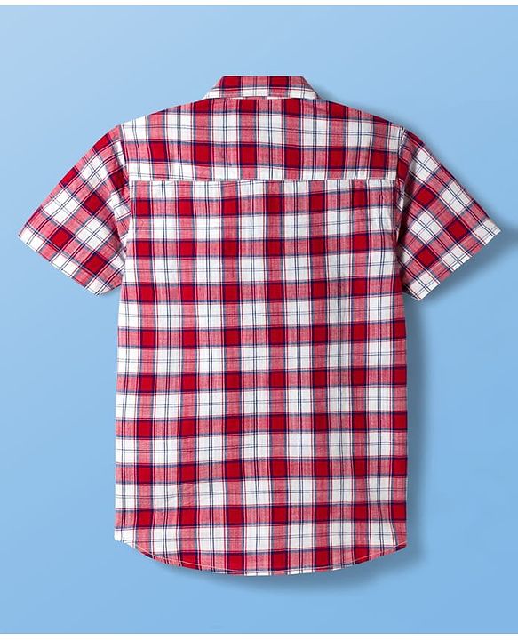 Pine Kids Cotton Woven Half Sleeve Checked Shirt & Inner Tee with Racing Graphic - Multicolor