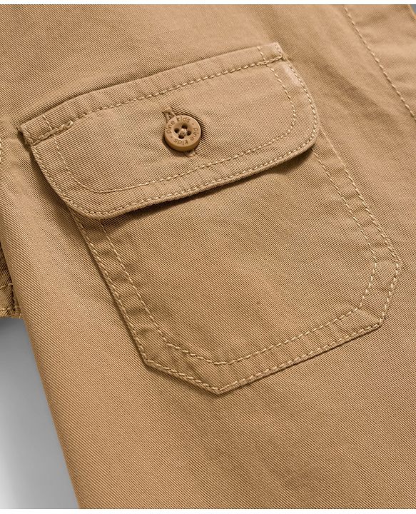 Pine Kids Cotton Woven Full Sleeves Solid Shirt with Inner Tee - Beige