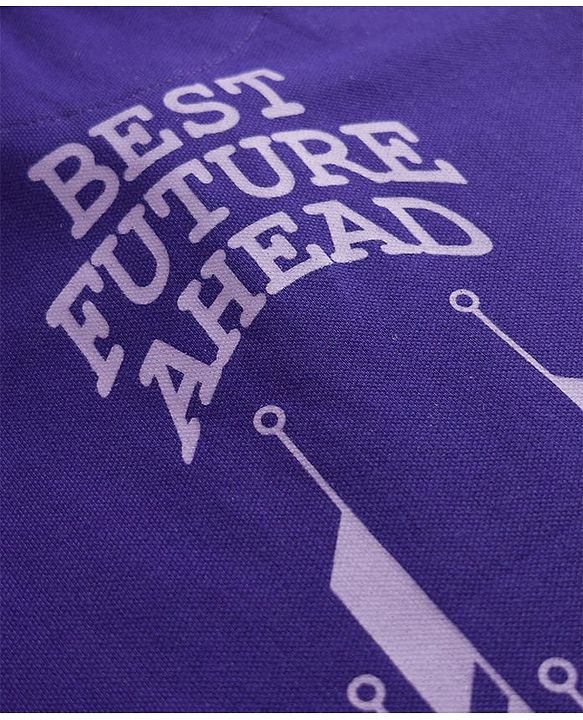 Pine Kids Cotton Knit Half Sleeves Polo T-Shirt with Colour Block Design & Text Print in Back - Purple