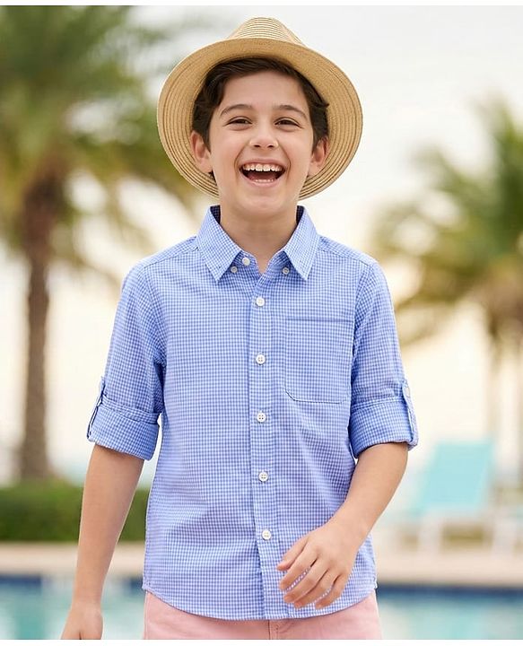 Pine Kids Cotton Woven Full Sleeves Shirt With Checks - Blue