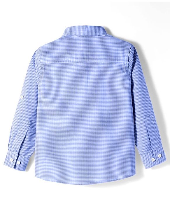 Pine Kids Cotton Woven Full Sleeves Shirt With Checks - Blue