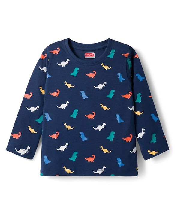 Babyhug 100% Cotton Knit Full Sleeves T-Shirts With Dino Print Pack of 5 - Multicolor