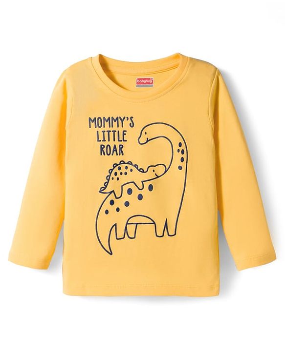 Babyhug 100% Cotton Knit Full Sleeves T-Shirts With Dino Print Pack of 5 - Multicolor