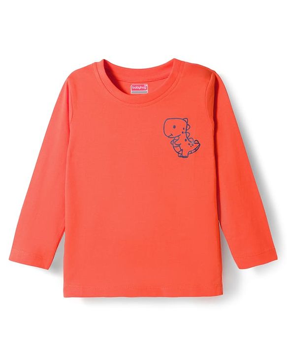 Babyhug 100% Cotton Knit Full Sleeves T-Shirts With Dino Print Pack of 5 - Multicolor