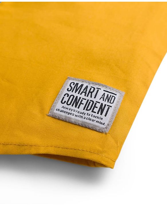 Pine Kids Cotton Woven Full Sleeves Solid Shirt - Mustard