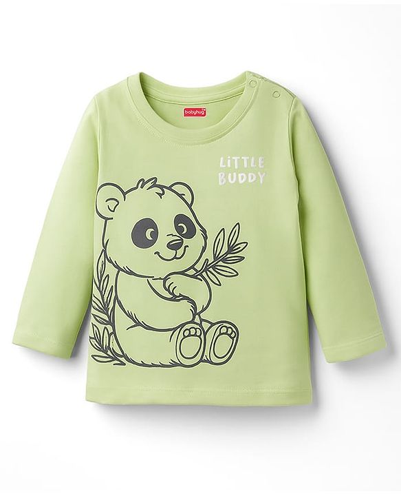 Babyhug Cotton Knit Full Sleeves T-Shirts with Animal Print Pack of 3 - Cream Light Blue & Green