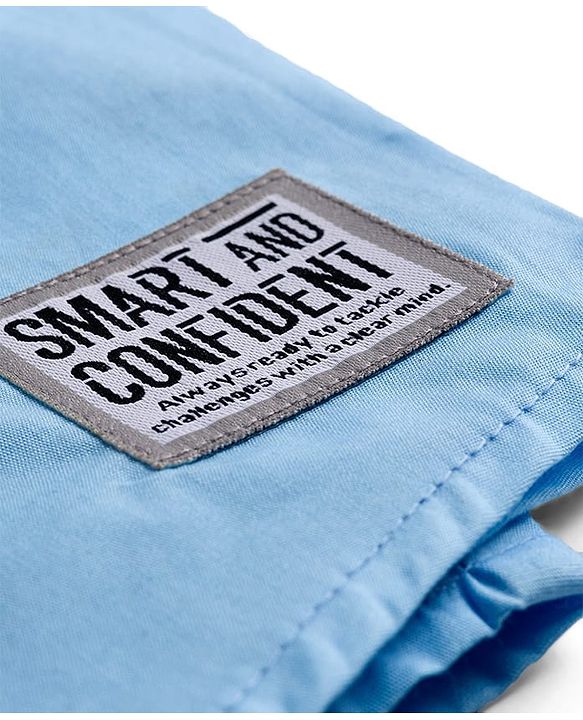 Pine Kids Cotton Woven Half Sleeves Solid Colour Shirt - Light Blue