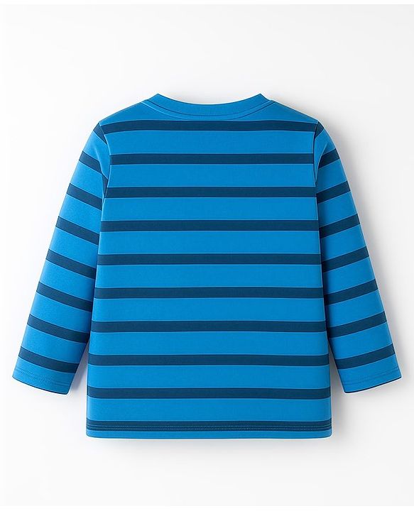 Babyhug Cotton Knit Full Sleeves Striped & Number Printed T-Shirts Pack of 3 - Red Yellow & Blue