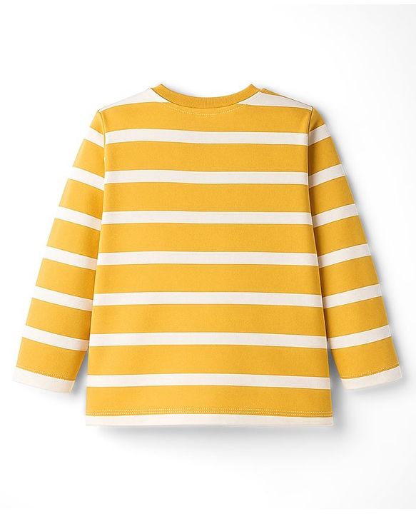 Babyhug Cotton Knit Full Sleeves Striped & Number Printed T-Shirts Pack of 3 - Red Yellow & Blue