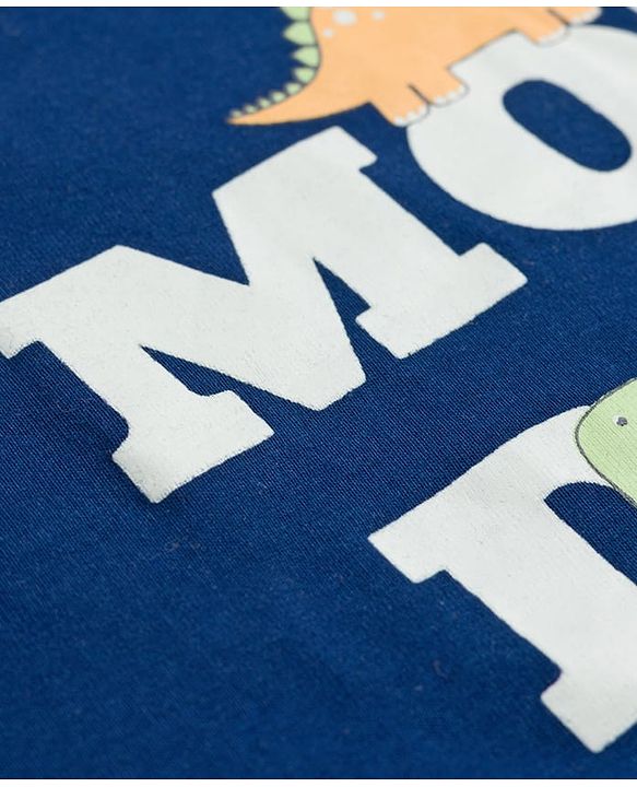 Babyhug Cotton Knit Full Sleeves T-Shirts With Dino Print Pack of 3 - Navy Blue Green & Yellow