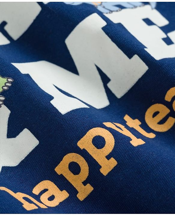 Babyhug Cotton Knit Full Sleeves T-Shirts With Dino Print Pack of 3 - Navy Blue Green & Yellow