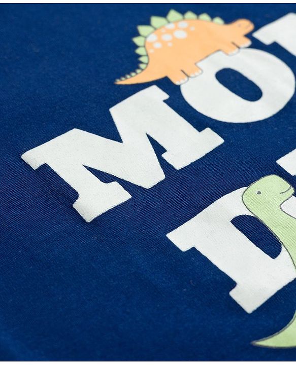 Babyhug Cotton Knit Full Sleeves T-Shirts With Dino Print Pack of 3 - Navy Blue Green & Yellow