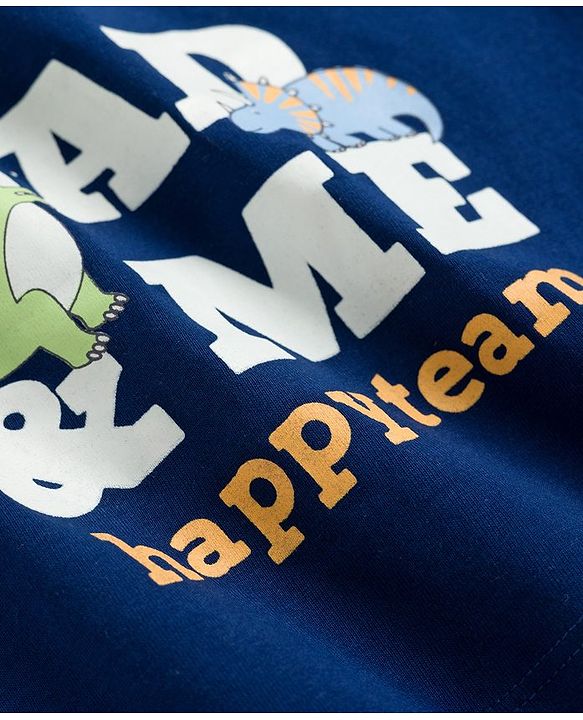 Babyhug Cotton Knit Full Sleeves T-Shirts With Dino Print Pack of 3 - Navy Blue Green & Yellow