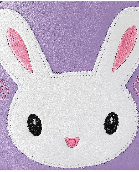Babyhug Sling Bag With Floral Embroidery & Bunny Patch - Purple